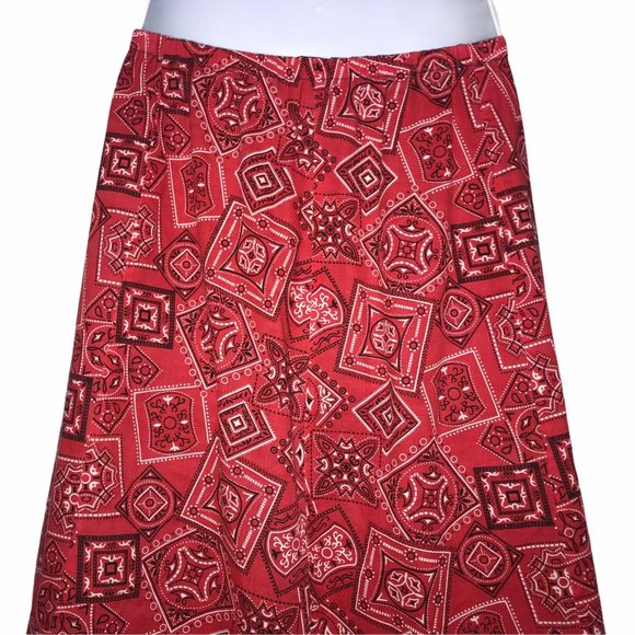 Vintage Reversible Western Denim Paisley Skirt M - Picture 7 of 12